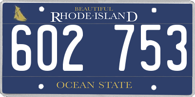 RI license plate 602753