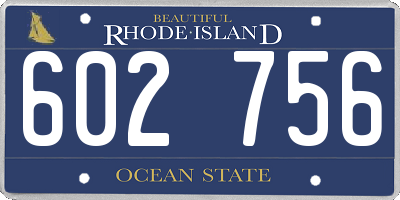 RI license plate 602756