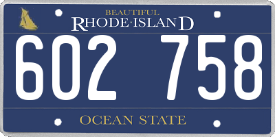 RI license plate 602758