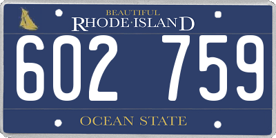 RI license plate 602759