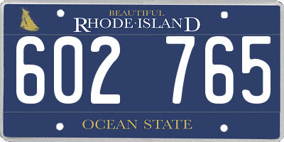 RI license plate 602765