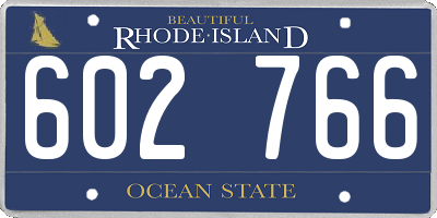 RI license plate 602766