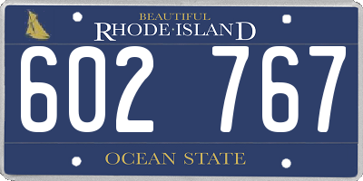 RI license plate 602767