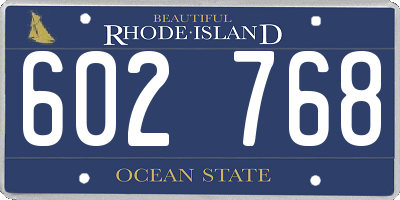 RI license plate 602768