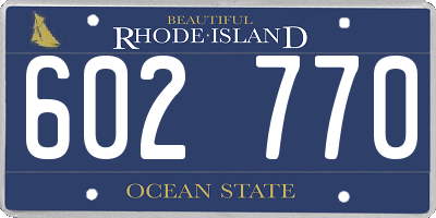 RI license plate 602770