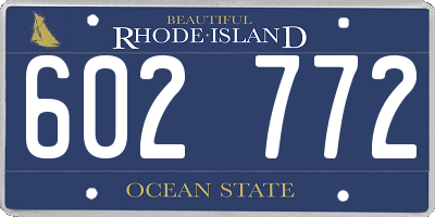 RI license plate 602772