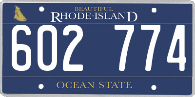 RI license plate 602774