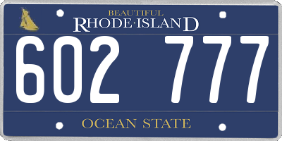 RI license plate 602777
