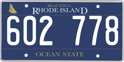 RI license plate 602778