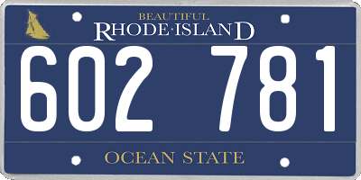 RI license plate 602781