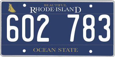 RI license plate 602783