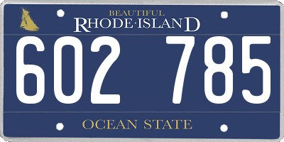 RI license plate 602785