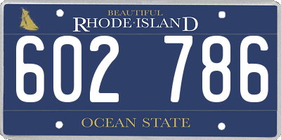 RI license plate 602786