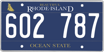 RI license plate 602787