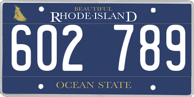 RI license plate 602789