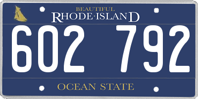 RI license plate 602792