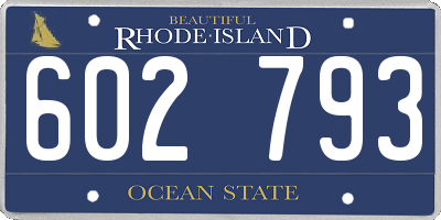 RI license plate 602793