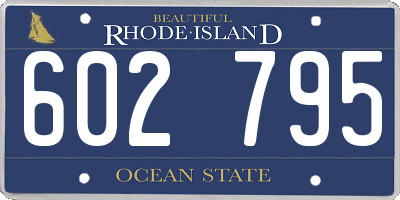 RI license plate 602795