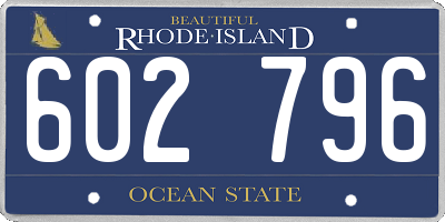 RI license plate 602796