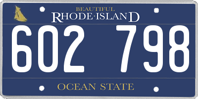 RI license plate 602798