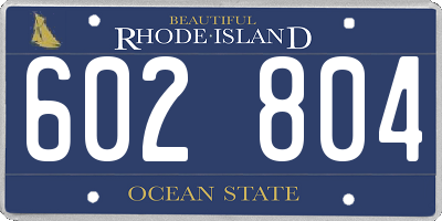 RI license plate 602804