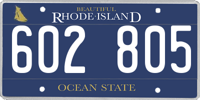 RI license plate 602805
