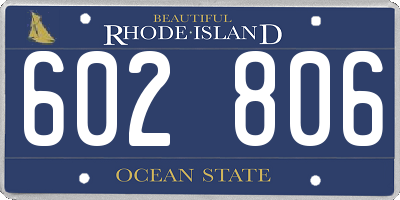 RI license plate 602806