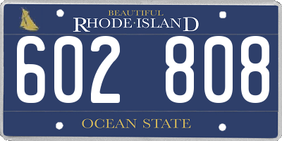 RI license plate 602808