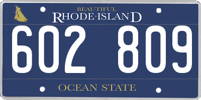 RI license plate 602809