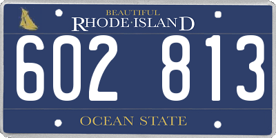 RI license plate 602813