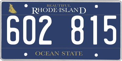 RI license plate 602815