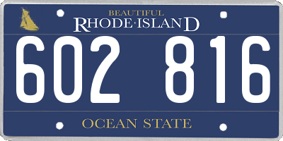 RI license plate 602816