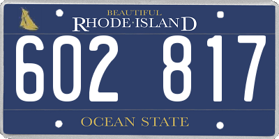 RI license plate 602817
