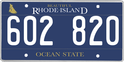 RI license plate 602820