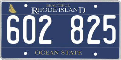 RI license plate 602825
