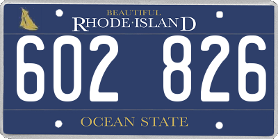 RI license plate 602826