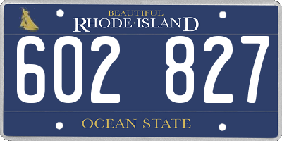 RI license plate 602827