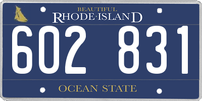 RI license plate 602831