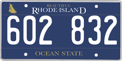 RI license plate 602832