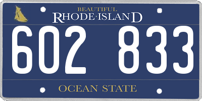 RI license plate 602833