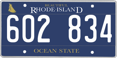 RI license plate 602834