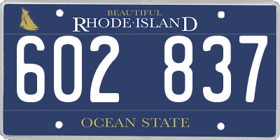 RI license plate 602837