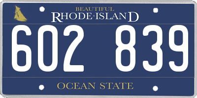 RI license plate 602839