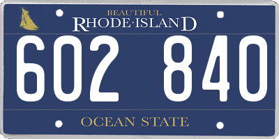 RI license plate 602840