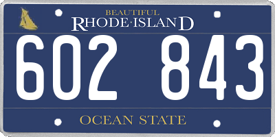 RI license plate 602843