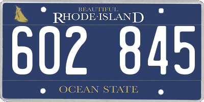 RI license plate 602845