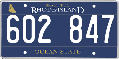 RI license plate 602847