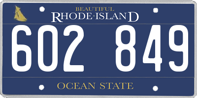 RI license plate 602849
