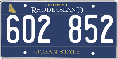 RI license plate 602852
