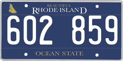 RI license plate 602859
